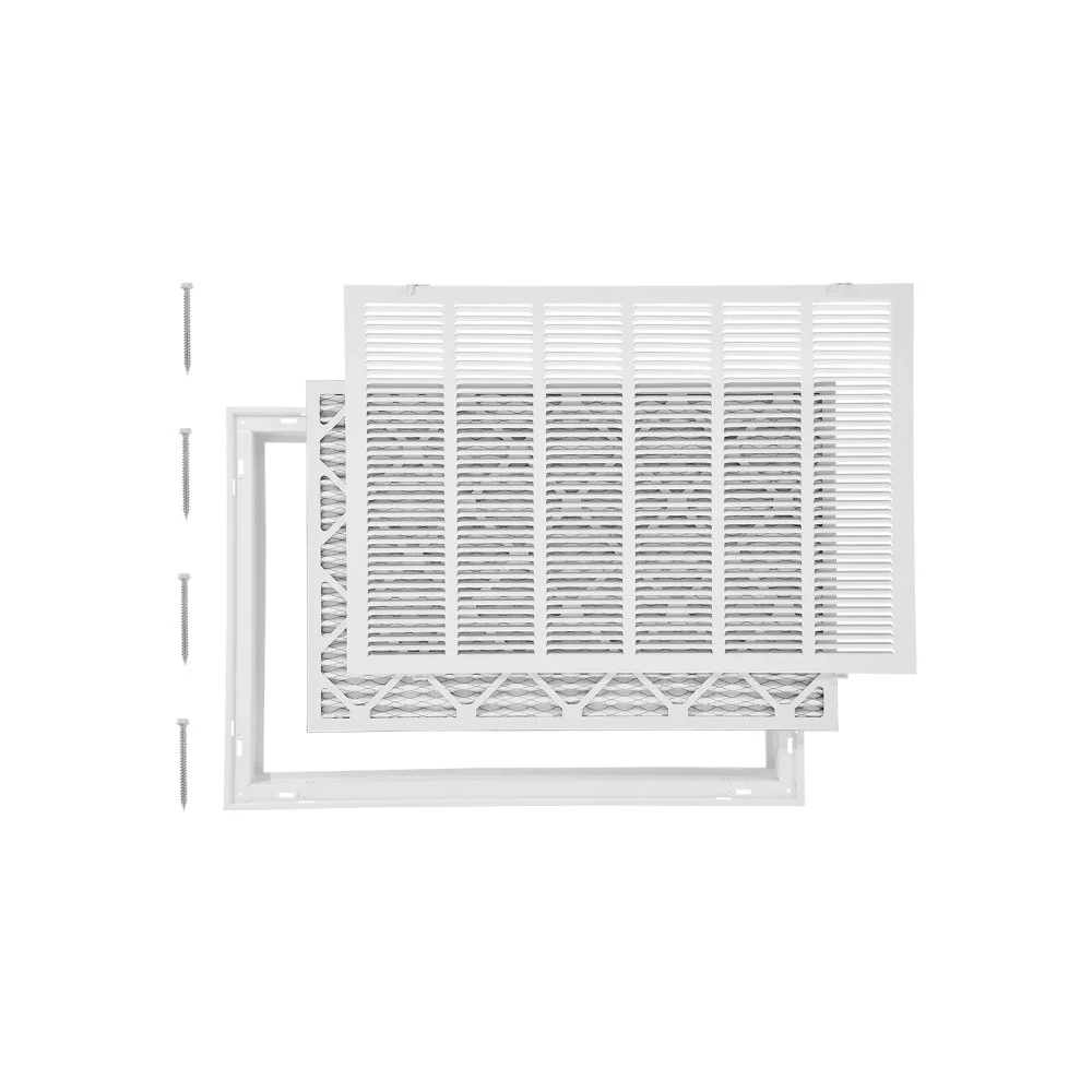 VEVOR Return Air Filter Grille, Fits W30 x H20in Duct Opening Size, Filter Included, Return Air Vent Cover for Wall, Powder-Coated Steel Return Air Grill Detachable Face/Door for 1 inch Filters