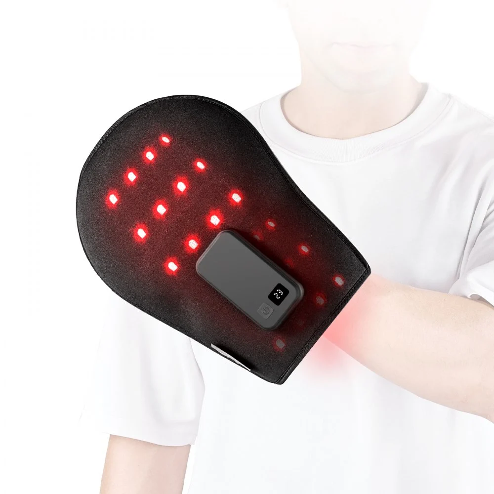 VEVOR Red Light Therapy for Hand, 660nm & 850nm Red Light Therapy Hand Glove with Timer, 10Hz Pulse & 2500mAh Magnetic Power Bank, Cordless LED Light Therapy Device for Hand Fingers Wrist Pain Relief