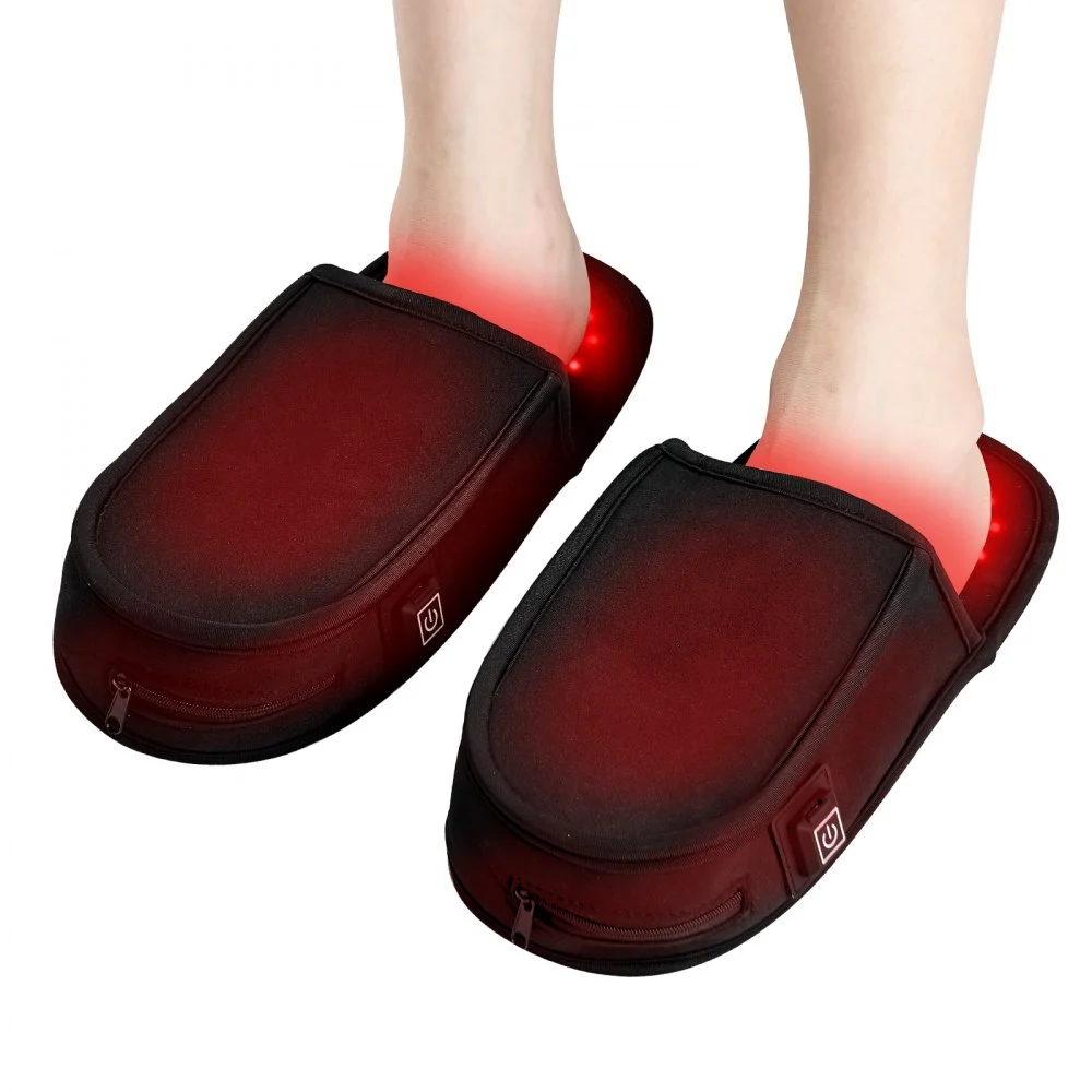 VEVOR Red Light Therapy for Foot, 660 & 850nm Red Light Therapy Slippers with 240 LEDs & 10 Hz/40 Hz Pulse Mode, Double-Sided LED Light Therapy Shoes for Feet Toe Instep Sole Pain Relief, Muscle Relax