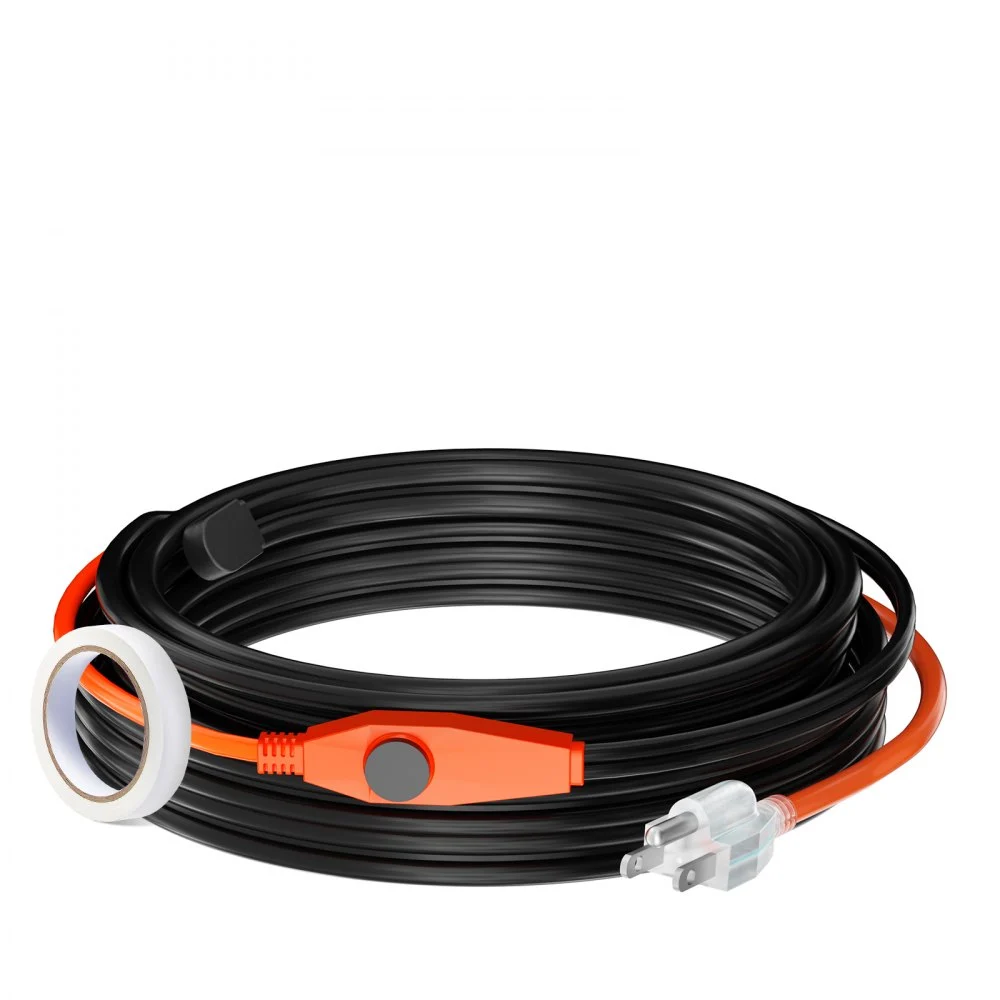 VEVOR Pipe Heating Cable, 30FT 7W/FT Heat Tape for Pipes with Built-in Thermostat, Water Pipe Heat Cable Protects PVC Hose, Metal and Plastic Pipe from Freezing