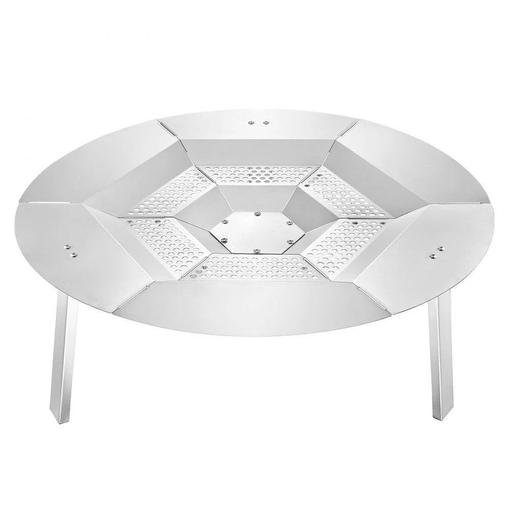 VEVOR Fire Pit Heat Deflector for Solo Stove Yukon, 27 inch Bonfire Round for Wood Burning Fire Pit, 304 Stainless Steel Heat Diffuser, Detachable Burner Cover Camping Accessories