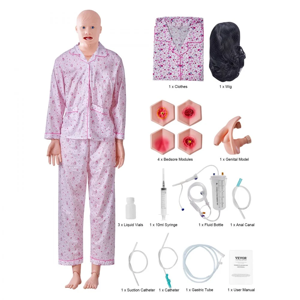 Summer Sale
VEVOR Nursing Training Manikin, Male/Female Life Size Demonstration Human Manikin for Nursing Training, Multifunctional Education Teaching Model, PVC Anatomical Mannequin Body Care Simulator Model