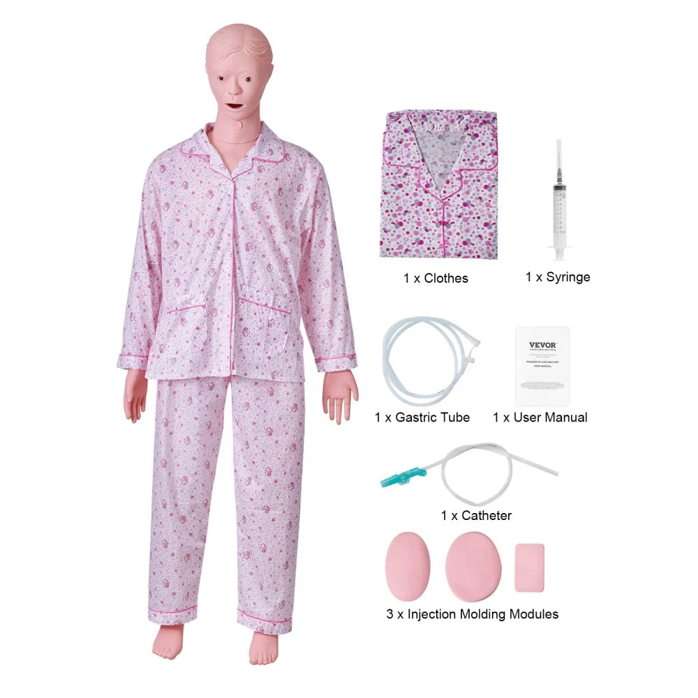 Summer Sale
VEVOR Nursing Training Manikin, Female Life Size Demonstration Human Manikin for Nursing Training, Multifunctional Education Teaching Model Supplies, PVC Anatomical Mannequin Body Care Simulator Model