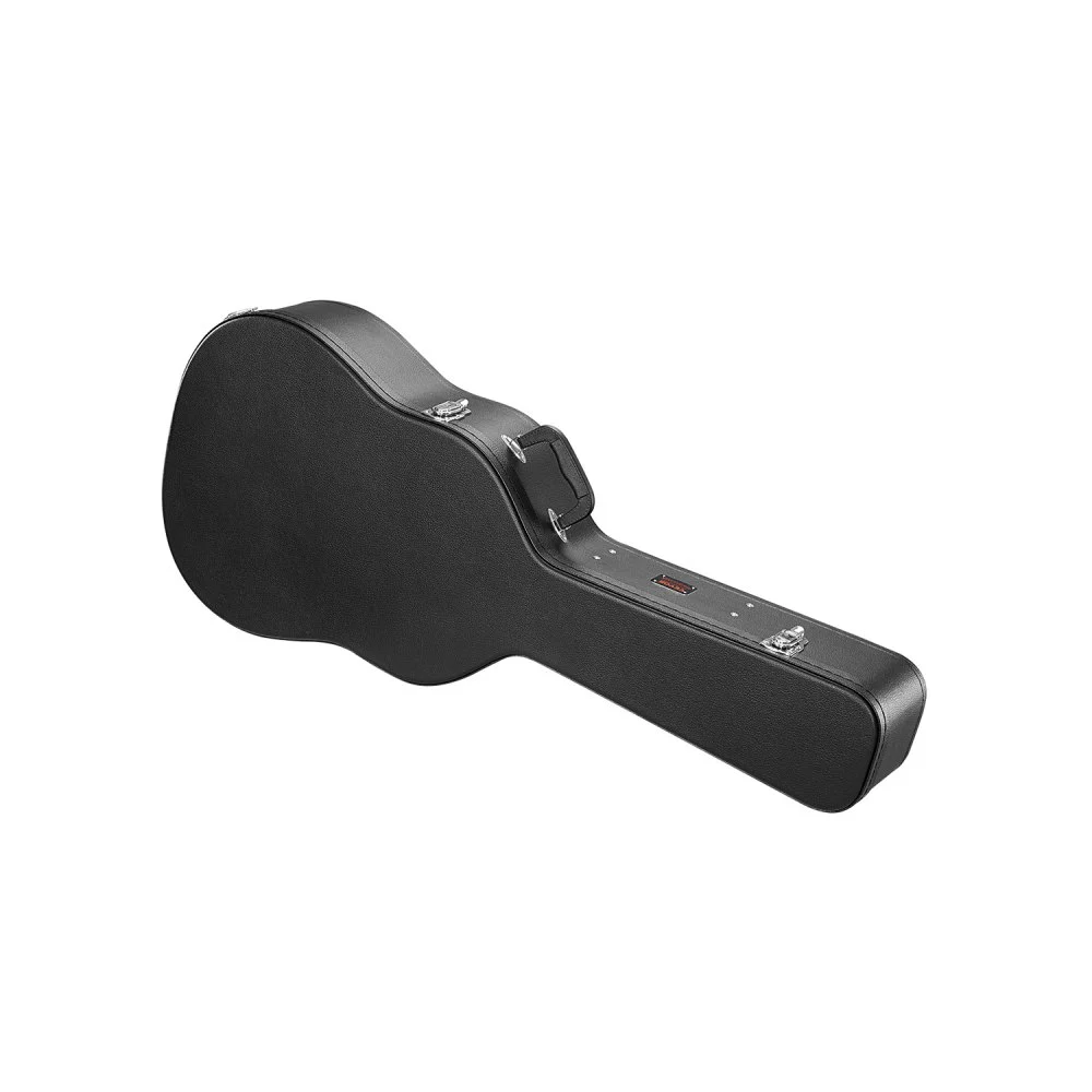 VEVOR Acoustic Guitar Hard Case, 43.31 in Gourd-Shaped Guitar Hard Case, With Lock Latch Key Handle, PVC Padding Soft Lining Water-Resistant Hard Shell Guitar Case, for 39-41 in Acoustic Guitar, Black