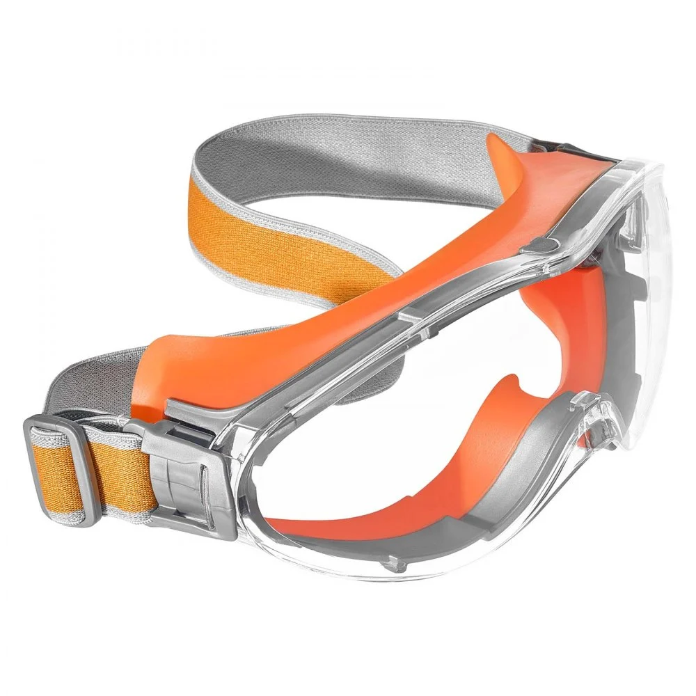 VEVOR Safety Glasses, Anti-Fog and Scratch-Resistant Clear Lens, Over Eyeglasses Safety Goggles with Adjustable Elastic Headband, ANSI Z87.1+ Protective Eye Goggles, for Work, Lab and Construction