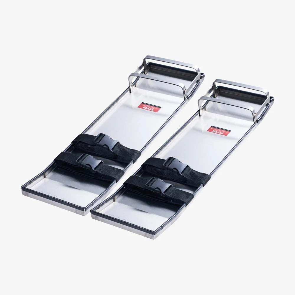 VEVOR Concrete Knee Boards Stainless Steel, 28'' x 8'' Concrete Sliders, Knee Boards For Concrete, Concrete Knee Pads Pair Moving Sliders, with Board Straps for Cement and Concrete Finishing