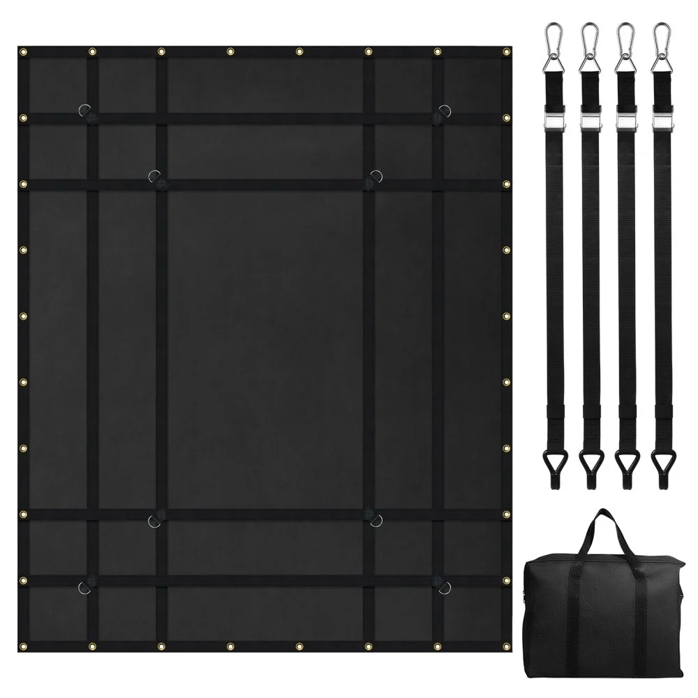 VEVOR Cargo Net, 72 in x 57 in, Heavy Duty Truck Cargo Net for Truck Bed, 4 Adjustable Straps with Carabiners and Rubber Coated Hooks, Durable, Suitable for Pickup, Jeep, Truck, SUV, Boat (Black)