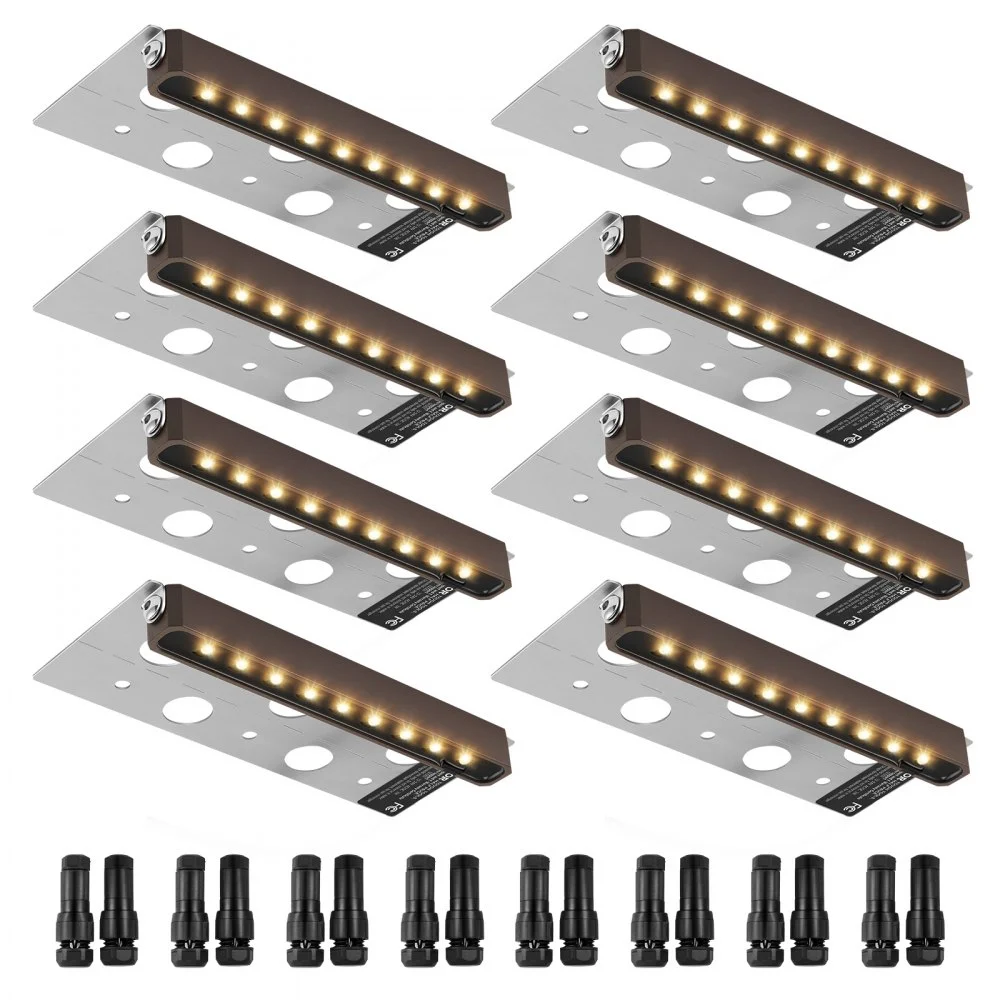 VEVOR LED Landscape Illumination, 6.8'' Wall Retention Lighting, 3W 12V-24V AC/DC Energy-Efficient Paver Illumination, IP68 Weather-Resistant Outdoor Pathway Lights, 3000K Adjustable Terrace Lights