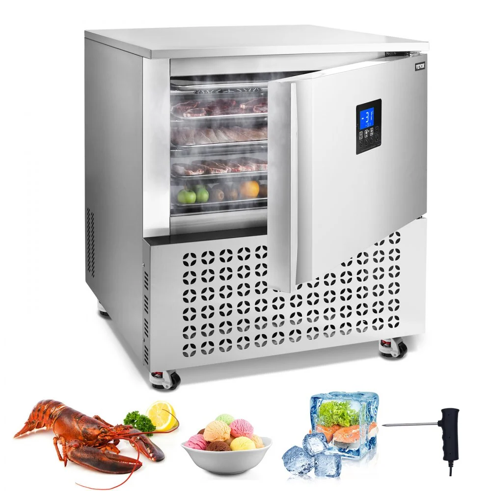 Summer Sale
VEVOR Commercial Blast Freezer, 114 L / 4 Cu.ft Blast Chiller with 5 Trays, Blast Chiller Freezer Chest with 4 Freezing Modes, Stainless Steel Food Blast Freezer with Casters for Restaurant, Seafood