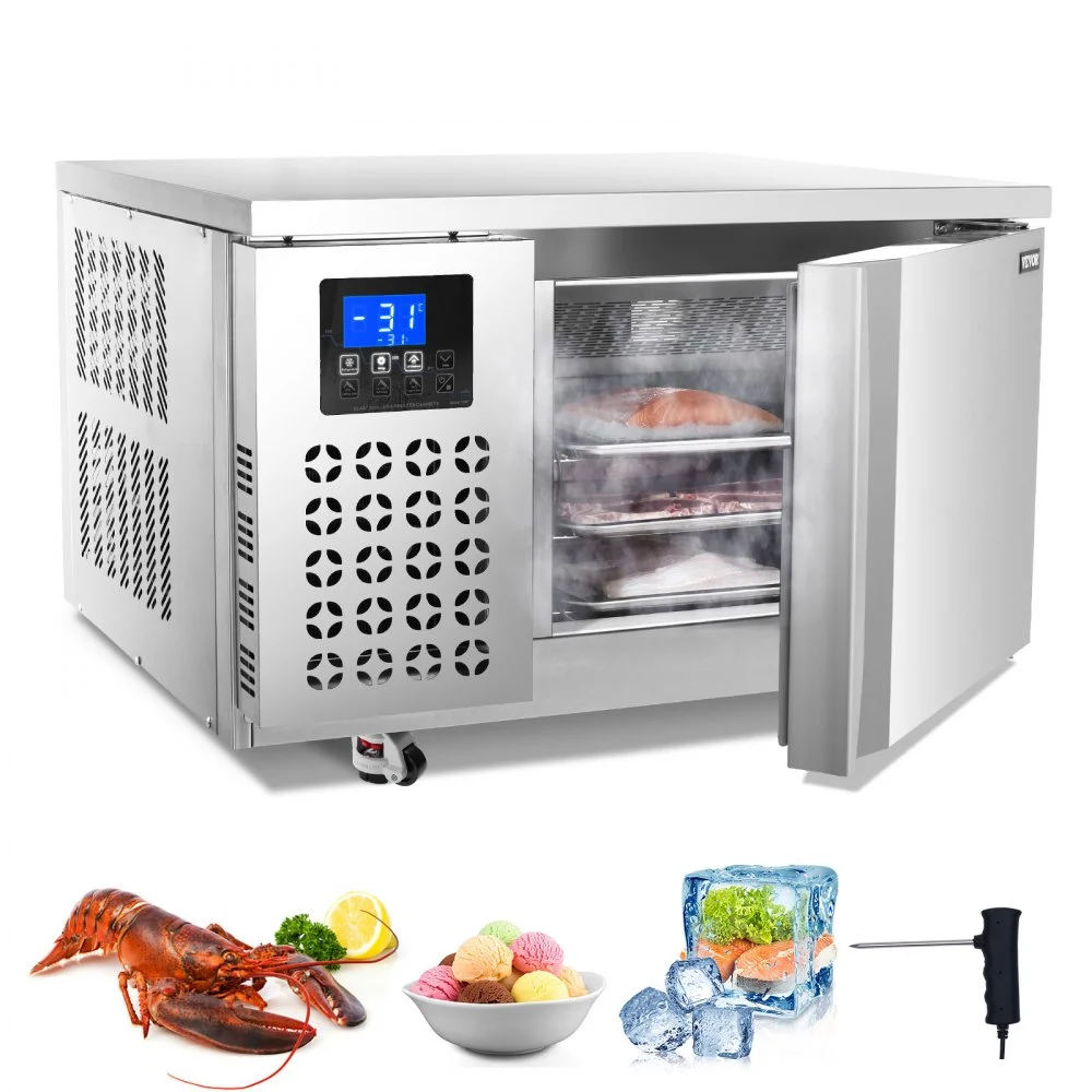 Summer Sale
VEVOR Commercial Blast Freezer, 80 L / 2.8 Cu.ft Blast Chiller with 3 Trays, Blast Chiller Freezer Chest with 4 Freezing Modes, Stainless Steel Food Blast Freezer with Casters for Restaurant, Seafood