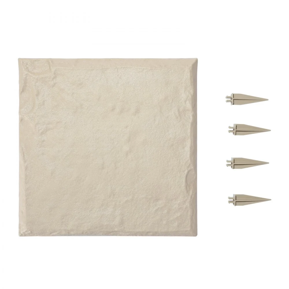 VEVOR Garden Stepping Stones, 4Pcs 15.5 x 15.5 in, Decorative Stepping Stones with Stakes, Weather-Resistant Plastic Pathway Pavers, Smooth Surface, Outdoor Walkway for Lawn Patio Landscape, Beige