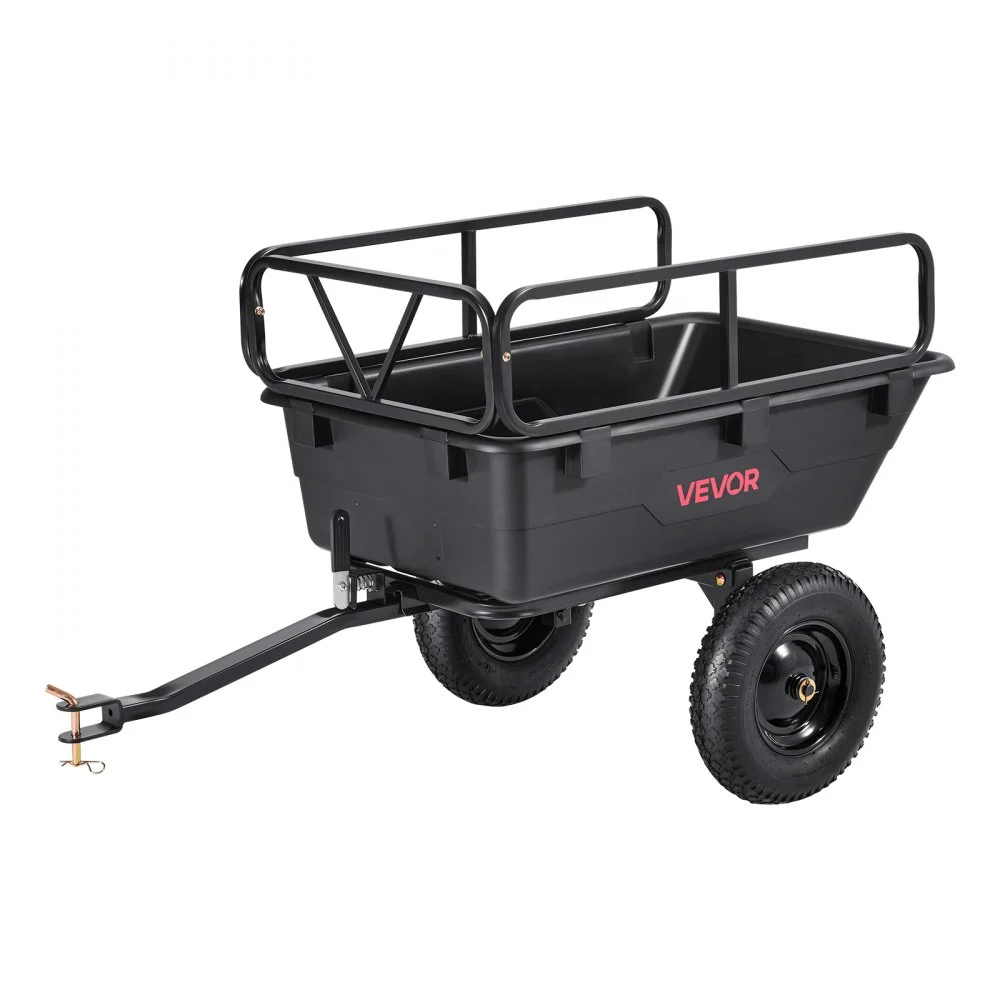 Summer Sale
VEVOR Garden Utility Trailer, 10 Cu. Ft 500lbs, ATV UTV Hauling Trailer, Tow Behind Poly Dump Cart with 16" Tires, Hand Pull or Foot Pedal, Heavy Duty Yard Trailers for Lawn Mower Tractor Garden Waste