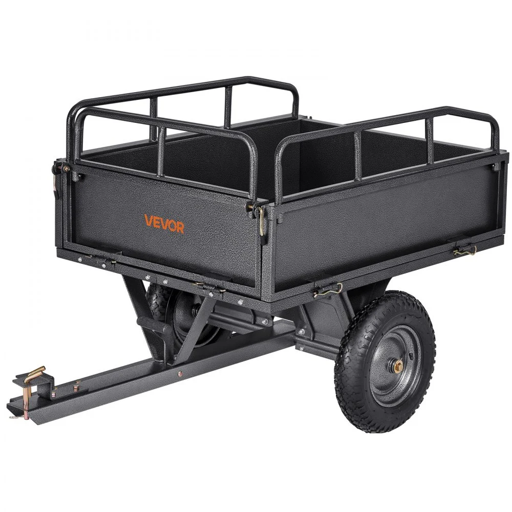 Summer Sale

        
               VEVOR Garden Utility Trailer, 10 Cu. Ft & 500lbs Capacity, ATV UTV Hauling Trailer, Tow Behind Steel Dump Cart with 14" Tires, Hand Pull or Foot Pedal, Heavy Duty Yard Trailers for Lawn Mower Tractor