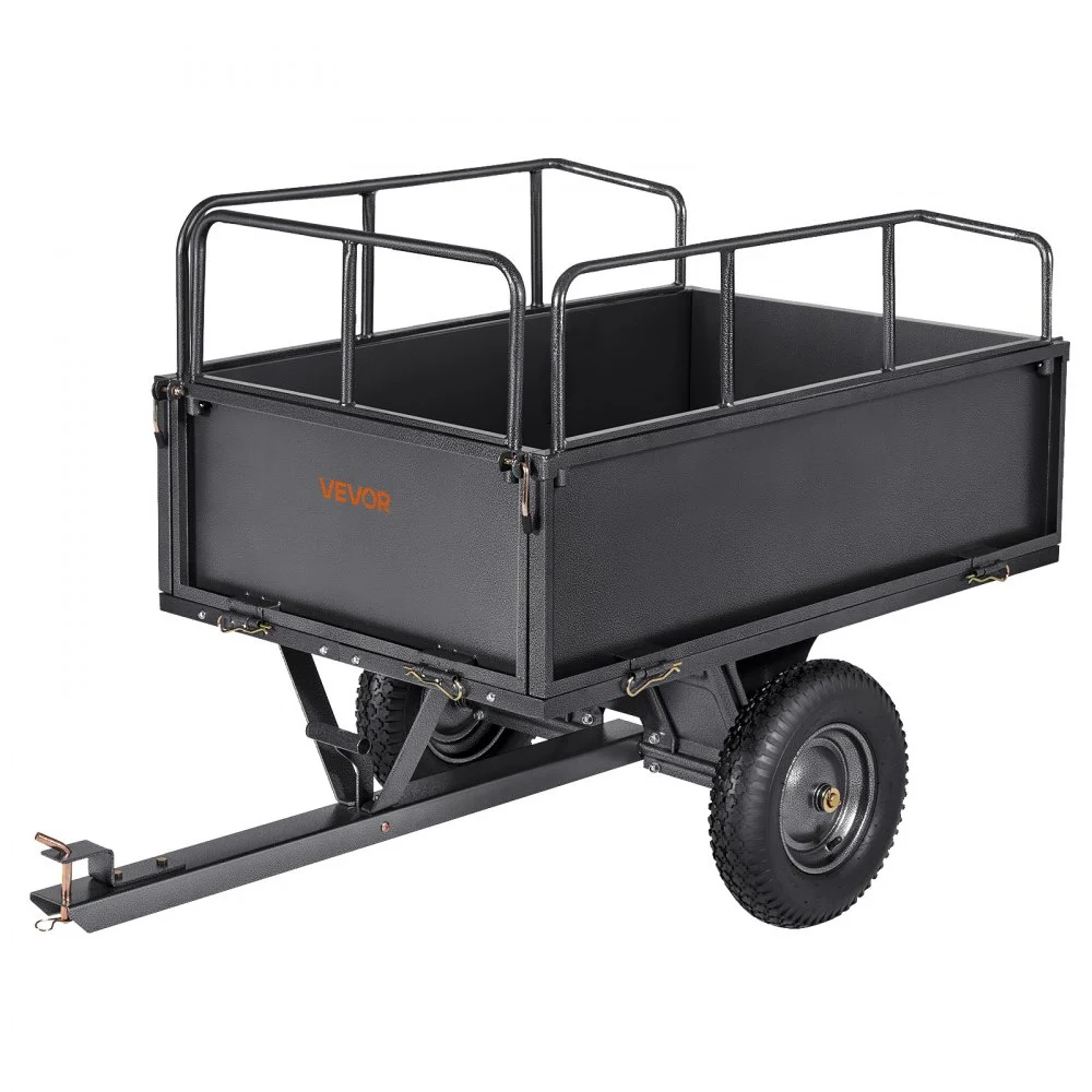 Summer Sale
VEVOR Garden Utility Trailer, 17 Cu. Ft & 600lbs Capacity, ATV UTV Hauling Trailer, Tow Behind Steel Dump Cart with 16" Tires, Hand Pull or Foot Pedal, Heavy Duty Yard Trailers for Lawn Mower Tractor