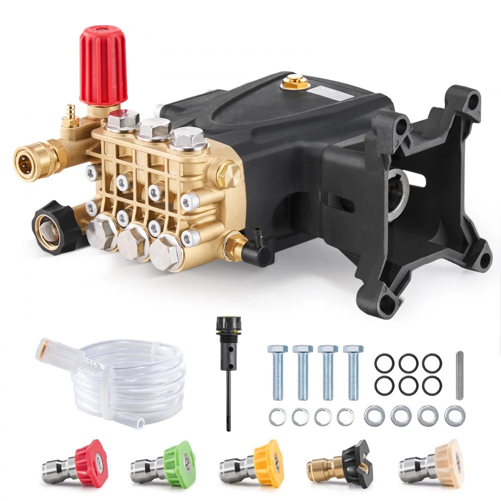 Summer Sale
VEVOR Pressure Washer Pump, 1" Shaft Horizontal Triplex Plunger, 4000 PSI, 4.0GPM, Replacement Power Washer Pumps Kit with 5 Nozzles, Compatible with Simpson MorFlex 40224, 40225, 40226, Santoprene