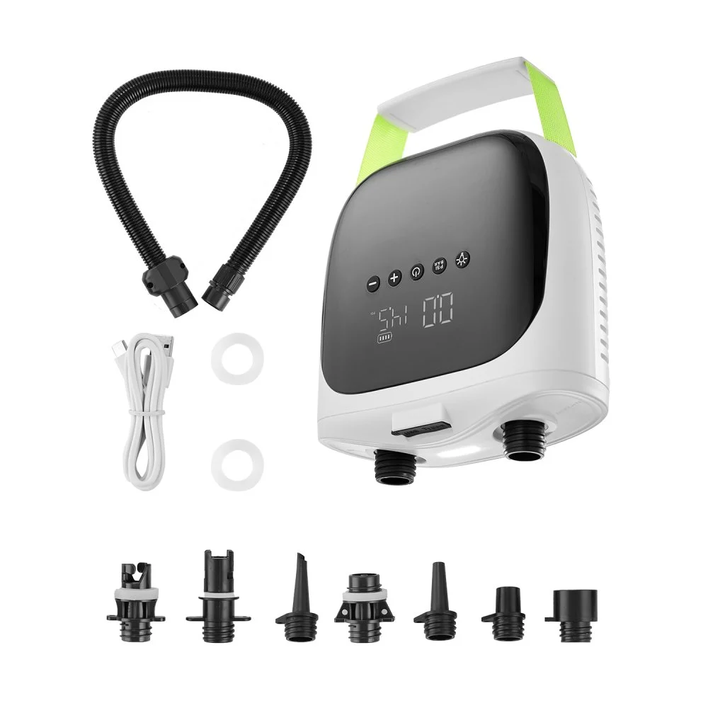 VEVOR Paddle Board Pump, 20PSI High Pressure, Rechargeable Battery-Powered, Dual Stage Electric SUP Air Pump with Auto-Off and Deflation Function, Ideal for Inflatable Paddle Board, Tent and Mattress