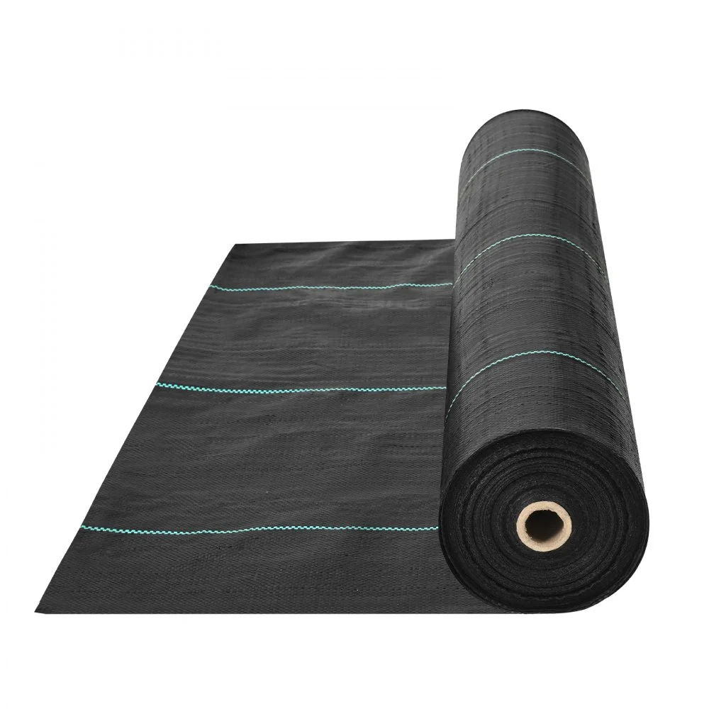 VEVOR Weed Barrier Landscape Fabric, 6.5*330FT Heavy Duty Garden Weed Fabric, Woven PP Weed Control Fabric, Driveway Fabric, Geotextile Fabric for Landscaping, Ground Cover, Weed Blocker Weed Mat, Black