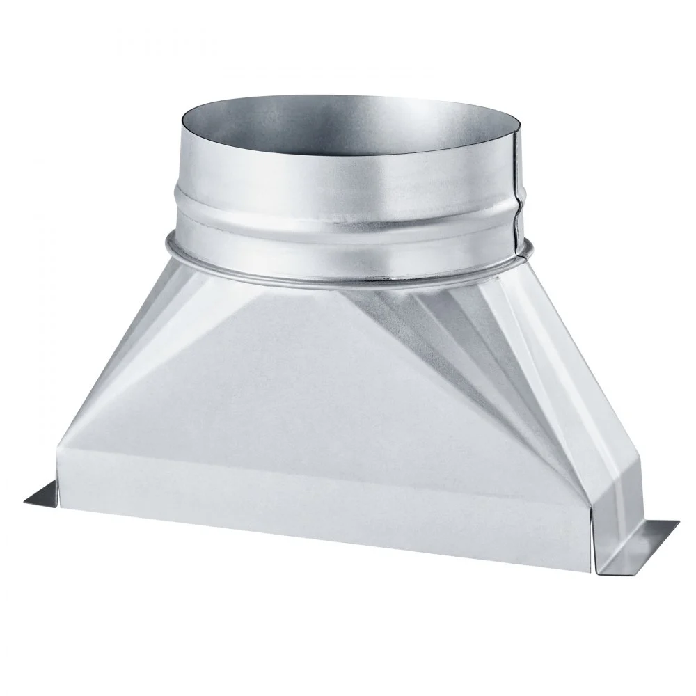 VEVOR Duct Boot, 3-1/4 x 10 x 6 inch Duct End Boot, Galvanized to Round Transition Galvanized Floor Register Tool for Center Ventilation & HVAC System, Easy Installation,Silver (6 in Round Pipe)