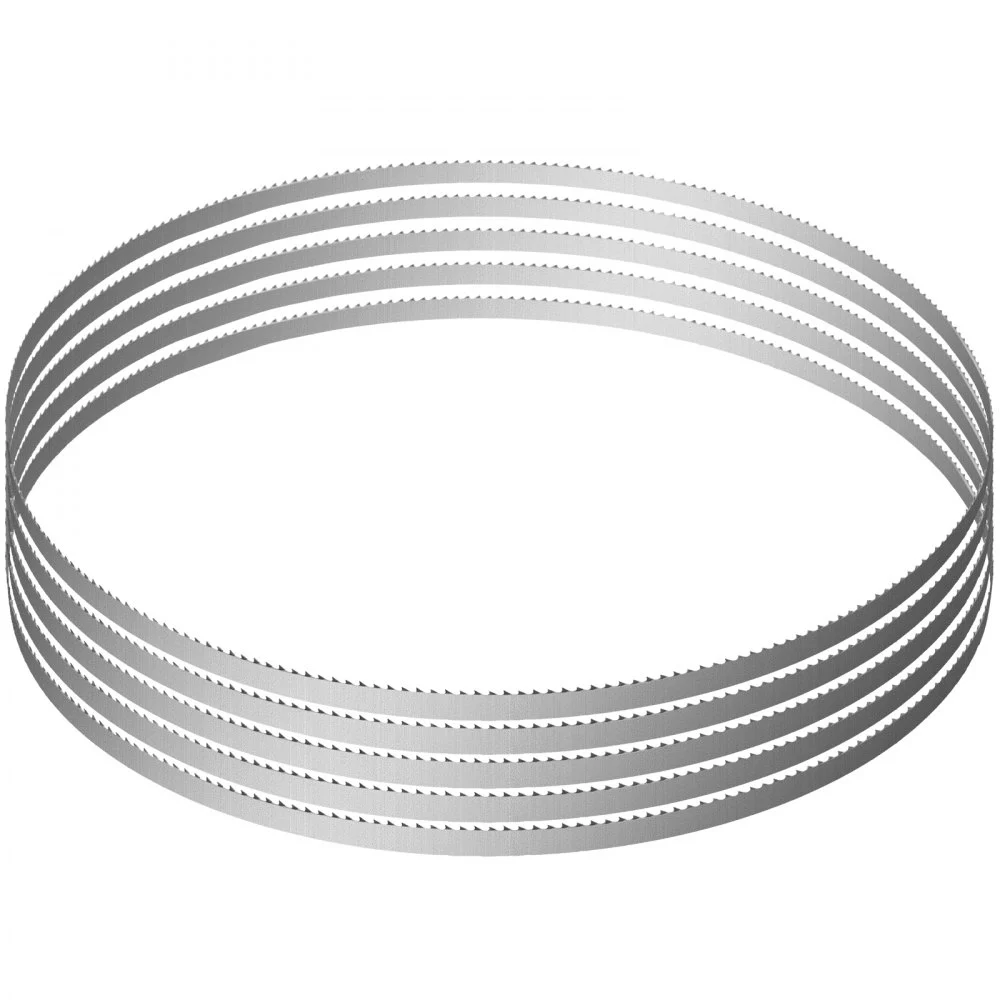 VEVOR Band Saw Blade, 65x0.63x0.02 inch, 5 PCS/Pack Meat Bandsaw Blades for Replacement, Carbon Steel Blade, Meat Cutting Blade Wrapped by Rust-Proof Paper, Fit for Commercial Bone Saw Machines