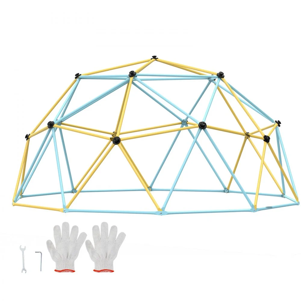 VEVOR Climbing Dome, Jungle Gym Supports 750LBS and Easy Assembly, 10FT Geometric Dome Climber Play Center for Kids 3 to 10 Years Old,with Climbing Grip, Outdoor Backyard Play Equipment for Kids