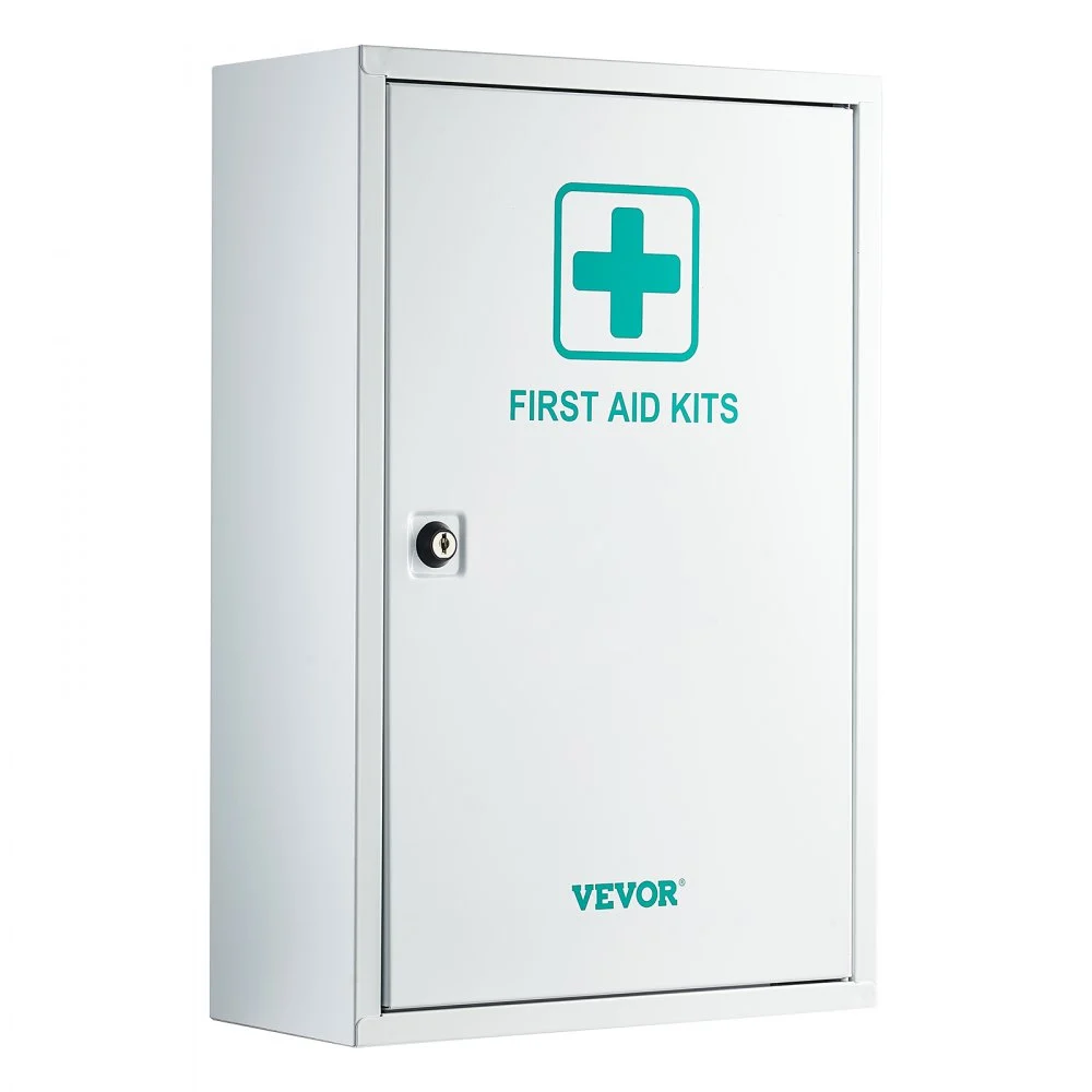 VEVOR 3-Shelf First Aid Cabinet, 1000 Pieces, Large Capacity First Aid Kit, Wall Mounted Medicine Cabinet, OSHA & ANSI 2015 (Class A), Industrial Emergency Metal Med Box, for Business and Worksite