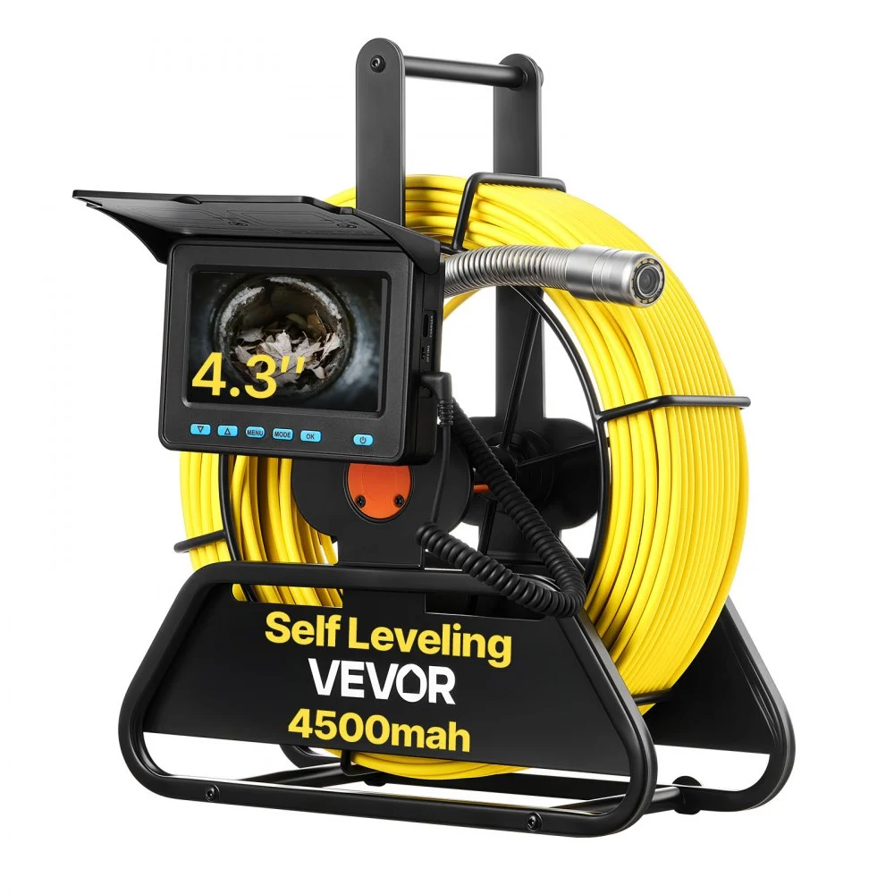Summer Sale

        
               VEVOR Sewer Camera, 98 ft/30m, Self-Leveling Drain Inspection Camera with 4.3" 1080P HD Screen, IP68 Waterproof Snake Plumbing Camera with Lights - 12 LEDs & 16GB Card for Sewer Line Duct Pipe