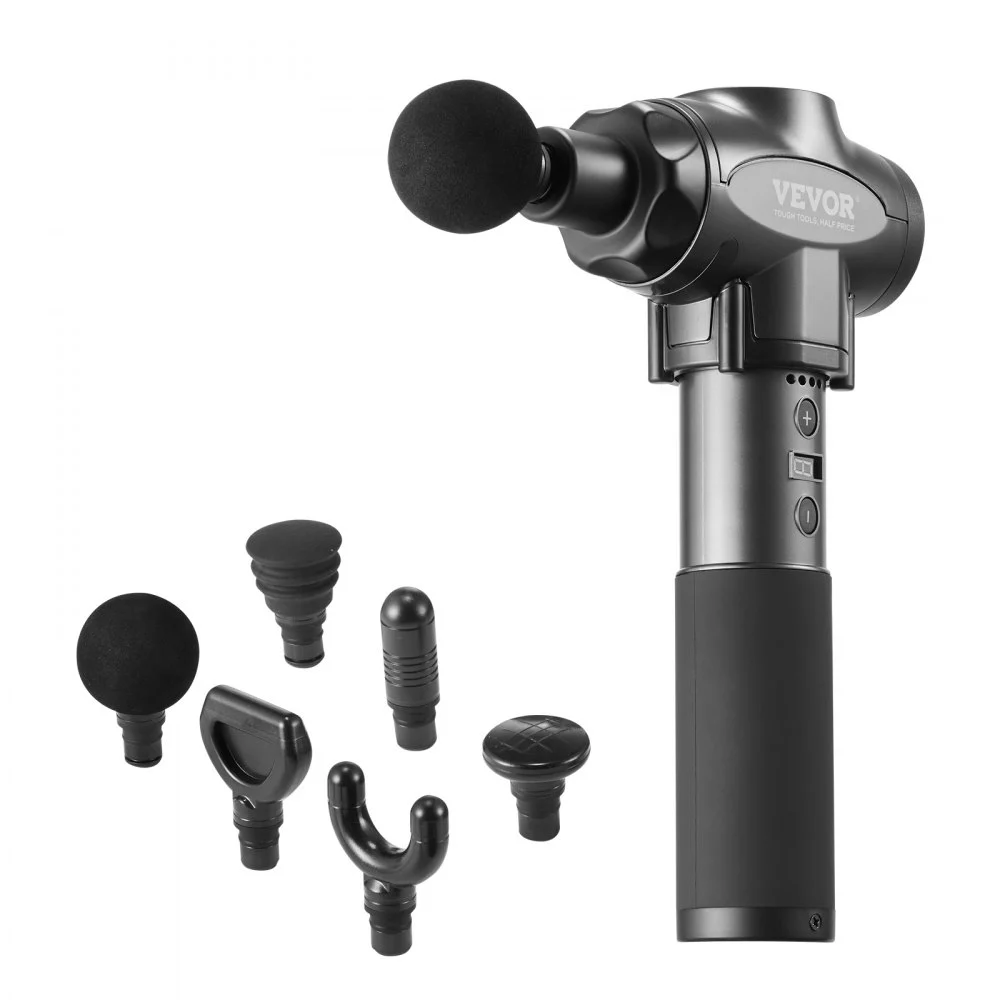 Clearance
VEVOR Massage Gun Deep Tissue with 9 Speed Levels & 6 Massage Heads, 24V 2500mAh Batteries, Percussion Muscle Massager for Athletes, Handheld Electric Massage Gun for Pain Relief, Muscle Relaxation