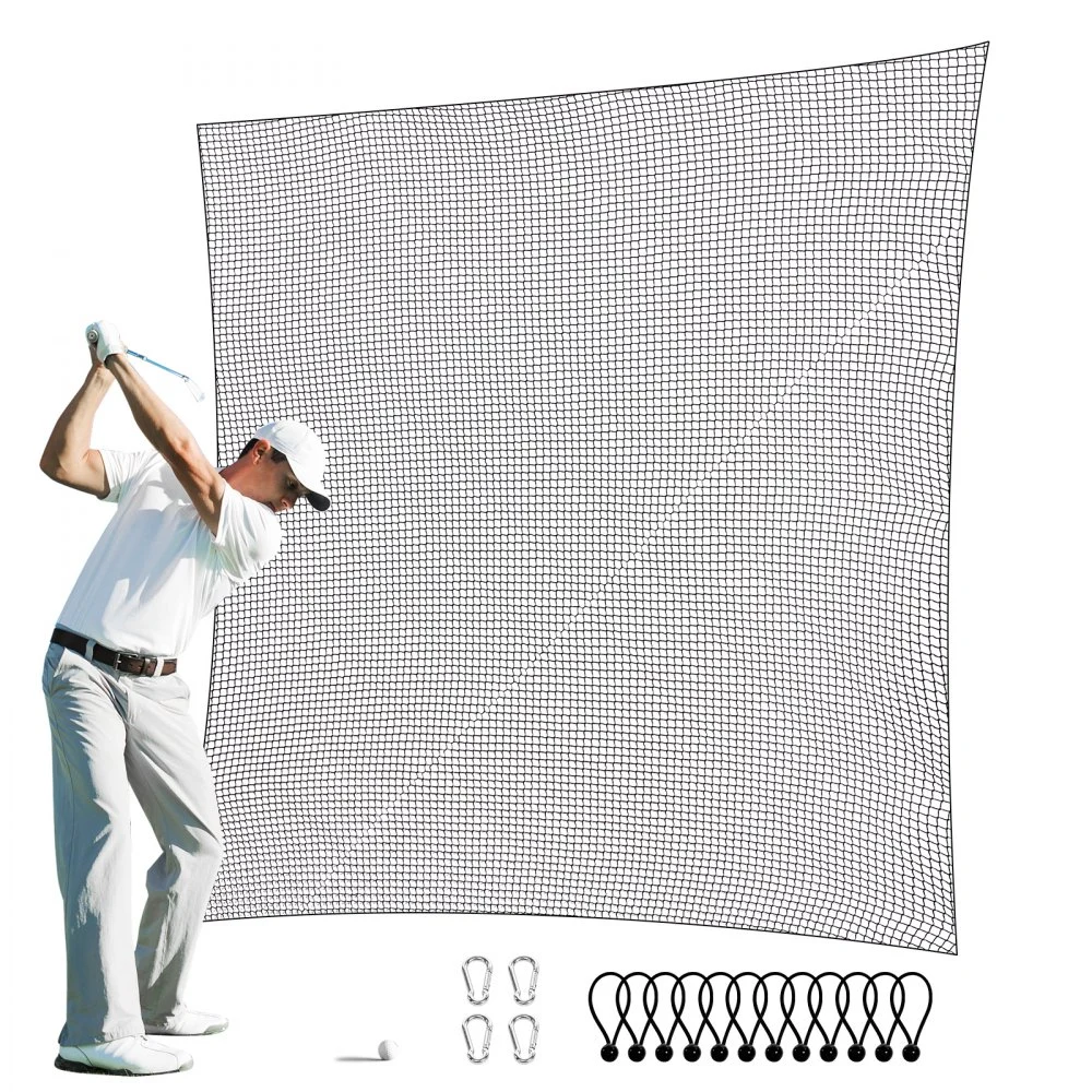VEVOR Golf Net, 10x15ft Golf Practice Net, Indoor Hitting Net for Golf, Baseball, Hockey, Soccer, Heavy Duty Nylon DIY Ball Net, Sports Netting Barrier for Backyard Driving Training Swing (Net Only)