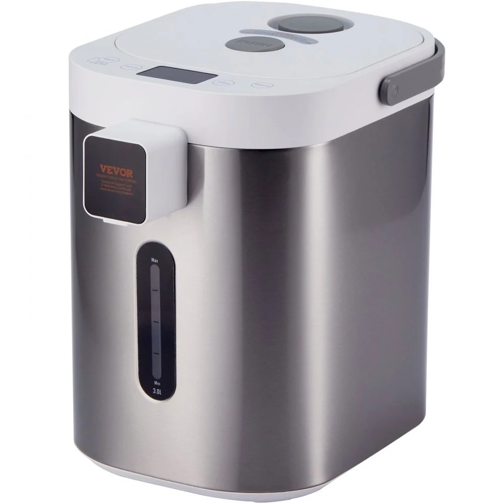 VEVOR Hot Water Dispenser, Adjustable 11 Temperatures Water Boiler and Warmer, 304 Stainless Steel Countertop Water Heater, with LCD and Child Lock, for Tea, Coffee and Baby Formula, 3L/102 oz