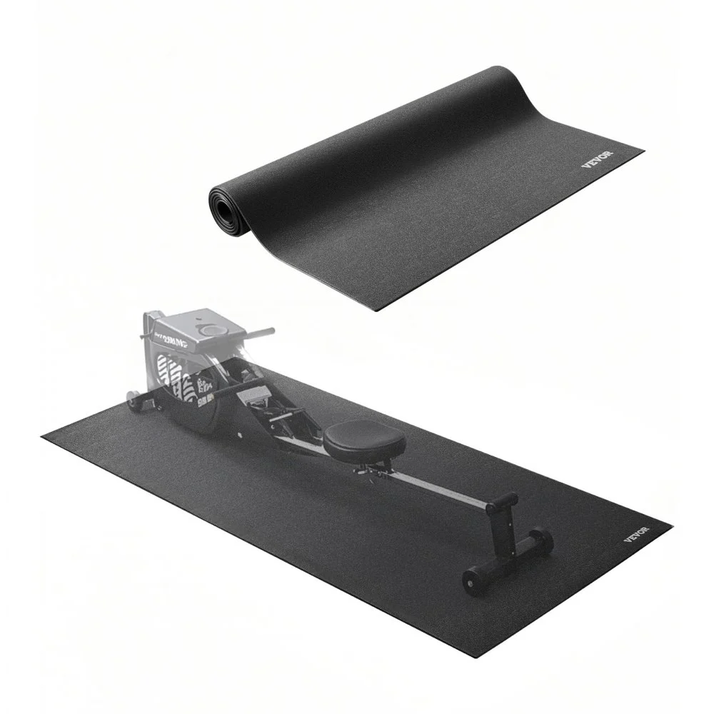 VEVOR Treadmill Mat for Carpet Floor, 1/4" Thick, 30" x 60" Exercise Equipment Mat for Treadmills, Stationary & Recumbent Bikes, High Density PVC Floor Protector, Waterproof and Non-slip for Home Gym