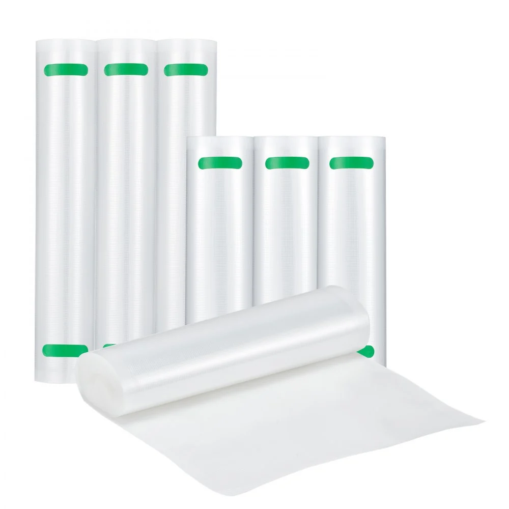 VEVOR Vacuum Sealer Bags, 3 Rolls 11 In x 20 Ft & 3 Rolls 8 In x 20 Ft, Non-BPA Food Grade Seal A Meal Freezer Bag, Customizable Vac Sealing Food Saver Bags, Storage Vac Bag for Meal Prep or Sous Vide
