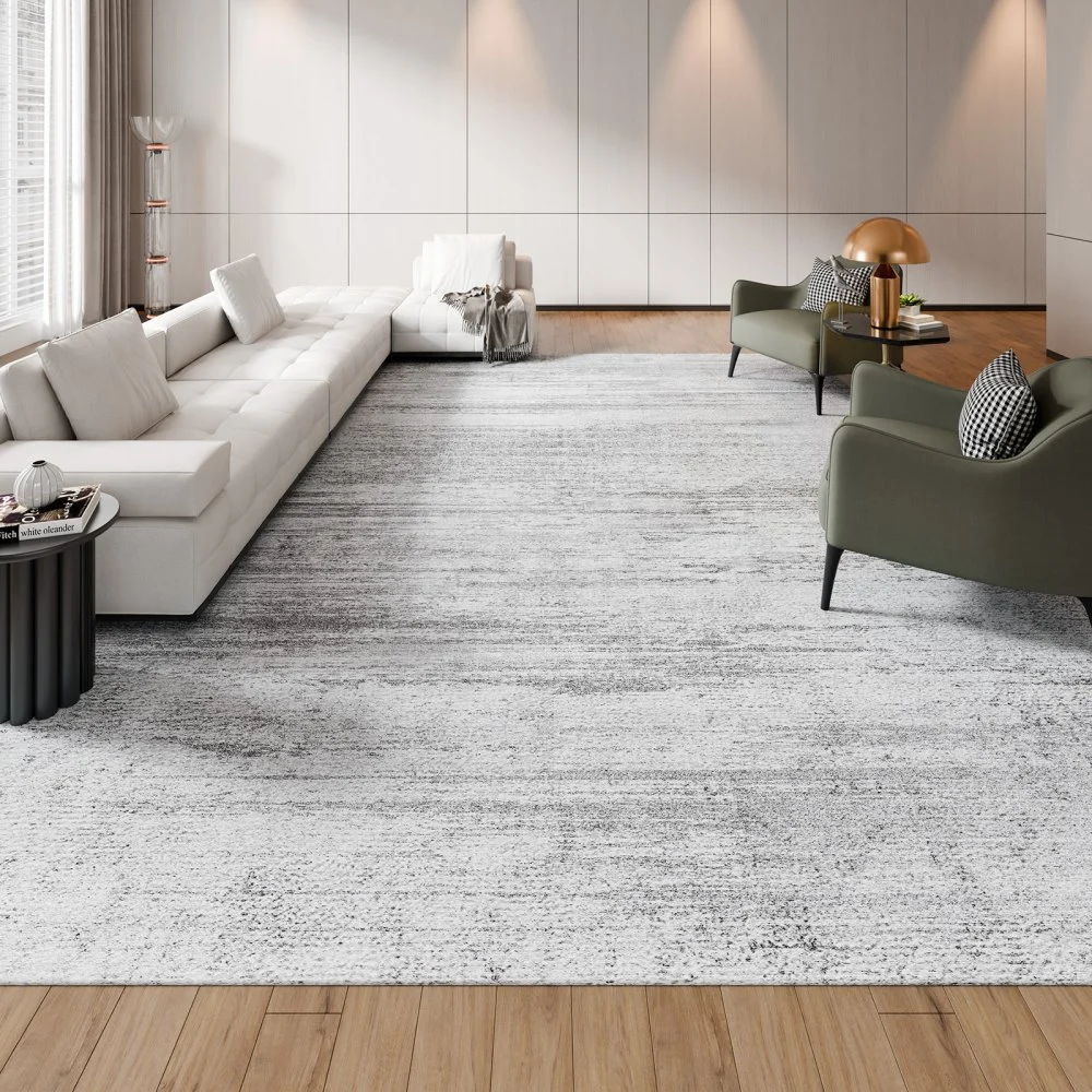 VEVOR Area Rug, 10 x 14 ft Large Washable Rug, Non-Slip and Tear-Resistant Soft Carpet, Pet & Child Friendly Modern Area Rugs, Indoor Mat for Bedroom, Office, Living Room, Kids Room, Entryway, Gray