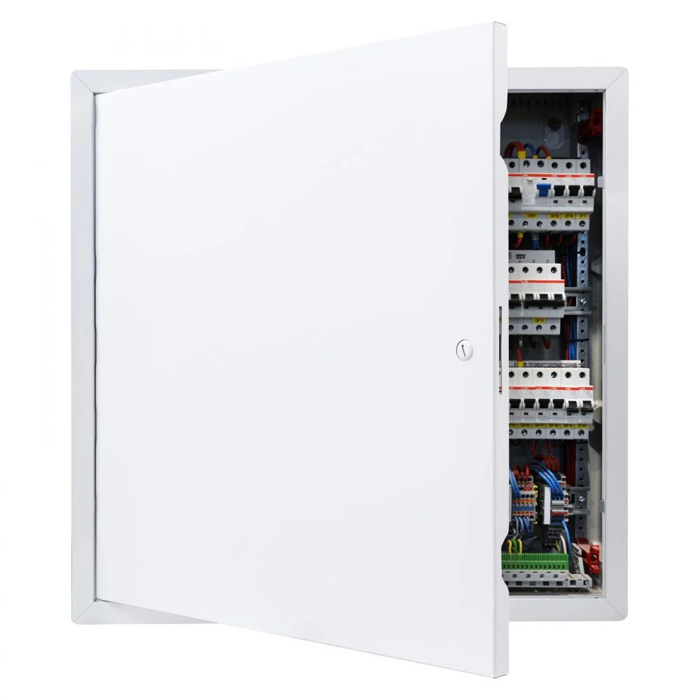 VEVOR Access Panel for Drywall & Ceiling, 16 x 16 Inch Plumbing Access Panels, Reinforced Access Door, Heavy-Duty Steel Wall Hole Cover, Easy Install Removable Hinged Panel for Wiring & Cables, Silver