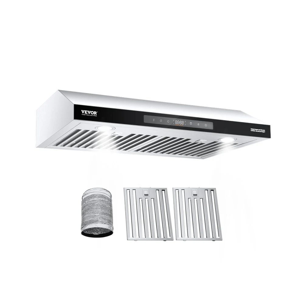 Summer Sale
VEVOR Under Cabinet Range Hood, 30 Inch Kitchen Vent Hood, 900CFM Dual Motors Stainless Steel Stove Hood, with Gesture & Touch Control, LED Light, and 4-Speed Exhaust Fan