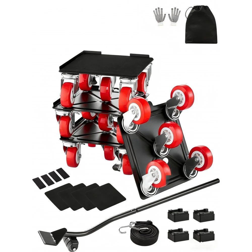 VEVOR Furniture Dolly, Maximum Load 3474 lbs, Heavy Duty Furniture Movers with 5 360° Rotation Wheels, Carbon Steel Panel, Furniture Lift Slider Tool Set for Appliances, Sofa, Fridge, Washing Machine
