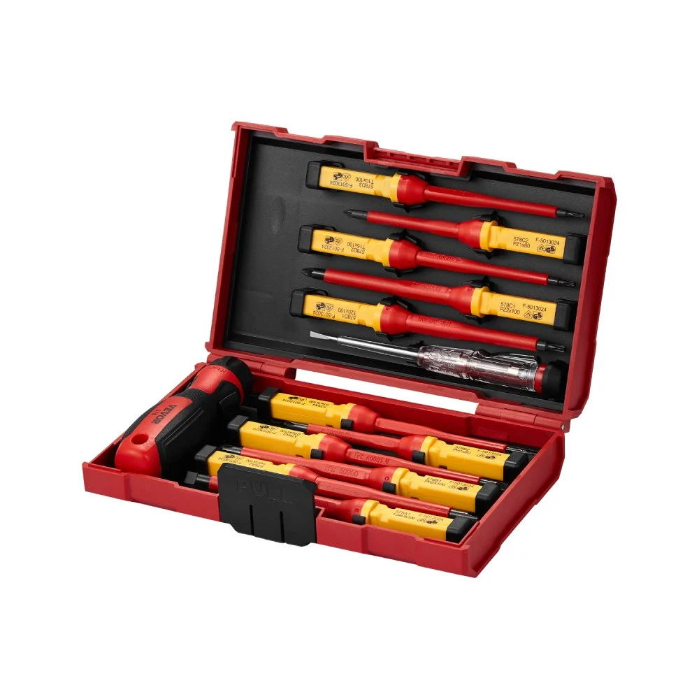 VEVOR Insulated Screwdriver Set, 13-Piece Professional Electrical Screwdriver Set, 1000V Insulated Electrician Tool Set, with Magnetic Phillips Slotted Pozi Torx Tips, Screwdrivers, for Electricians