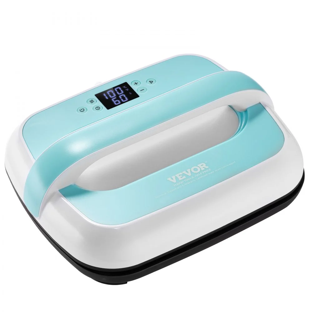 Clearance
VEVOR Heat Press Machine, 12 x 10 inches Portable Heat Press, Dual-Tube Even Heating, Heat Transfer Machine with Precise Temp Control and Auto-Off, Sublimation Machine for T-shirts/Bags, Green+White