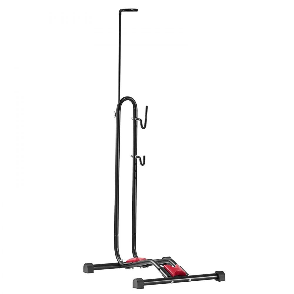 VEVOR Bike Rack, Upright Bike Stand Floor for 16 to 27.5 Inch Mountain & Road Bikes, Vertical & Horizontal Bicycle Stand for Secure Parking and Storage in Garage, Truck Bed, Indoor, Outdoor, Black