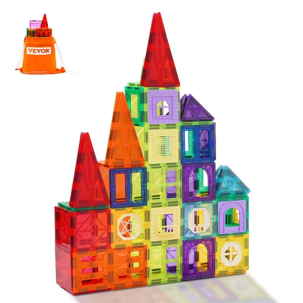 Summer Sale
VEVOR Magnetic Tiles, 32 PCS Magnetic Building Blocks for Kids, Magnet Building Set with Storage Bag, STEM Sensory Educational Construction Stacking Toys Gift for Toddlers Boys and Girls 3+ Year Old