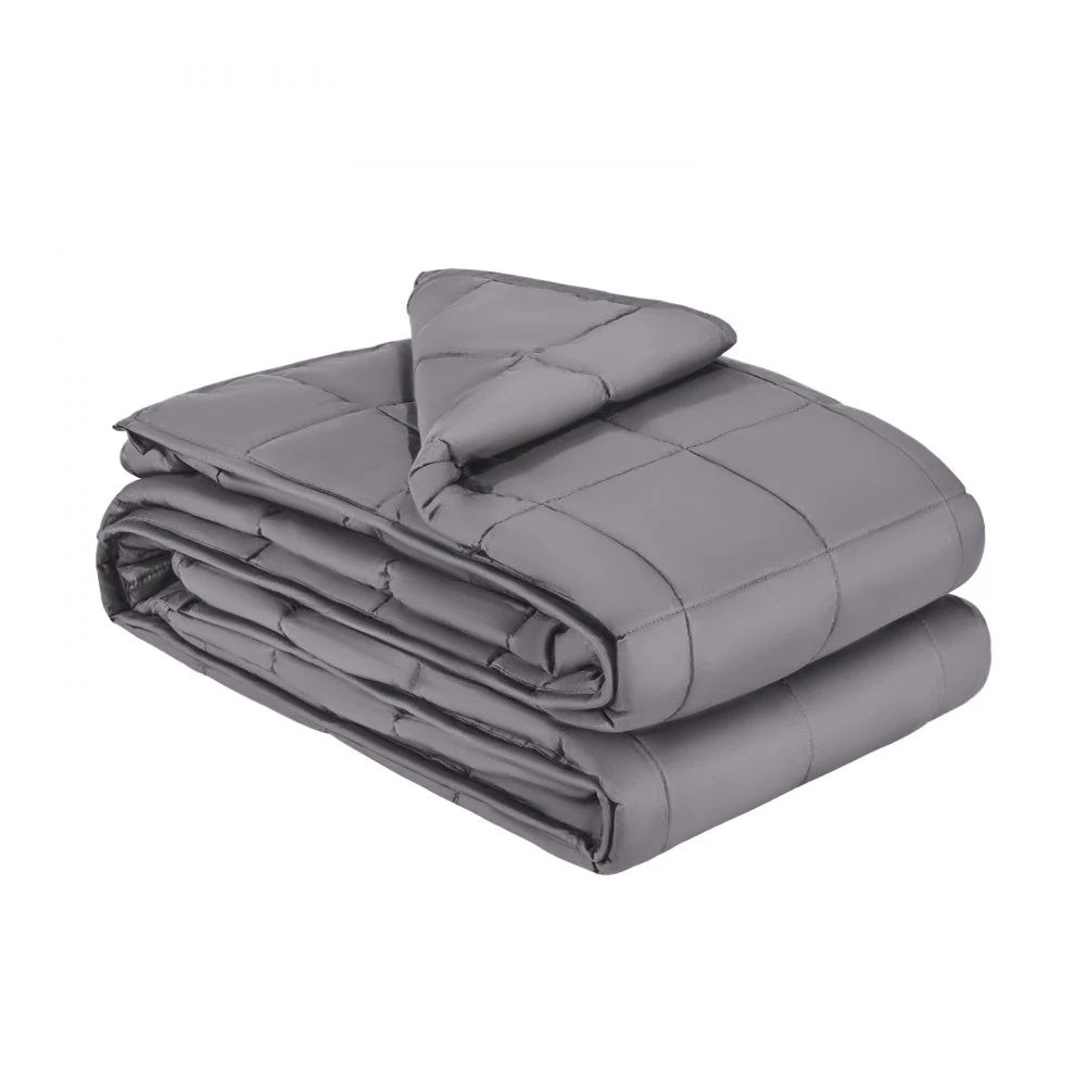 VEVOR Weighted Blanket, 25 lbs, 80 x 87 in King Size, Soft 100% Cotton Heavy Blanket with Glass Beads, Breathable Material, Suitable for 250-310 lbs lbs Adults, Anxiety Stress Relief, Improve Sleep, Grey