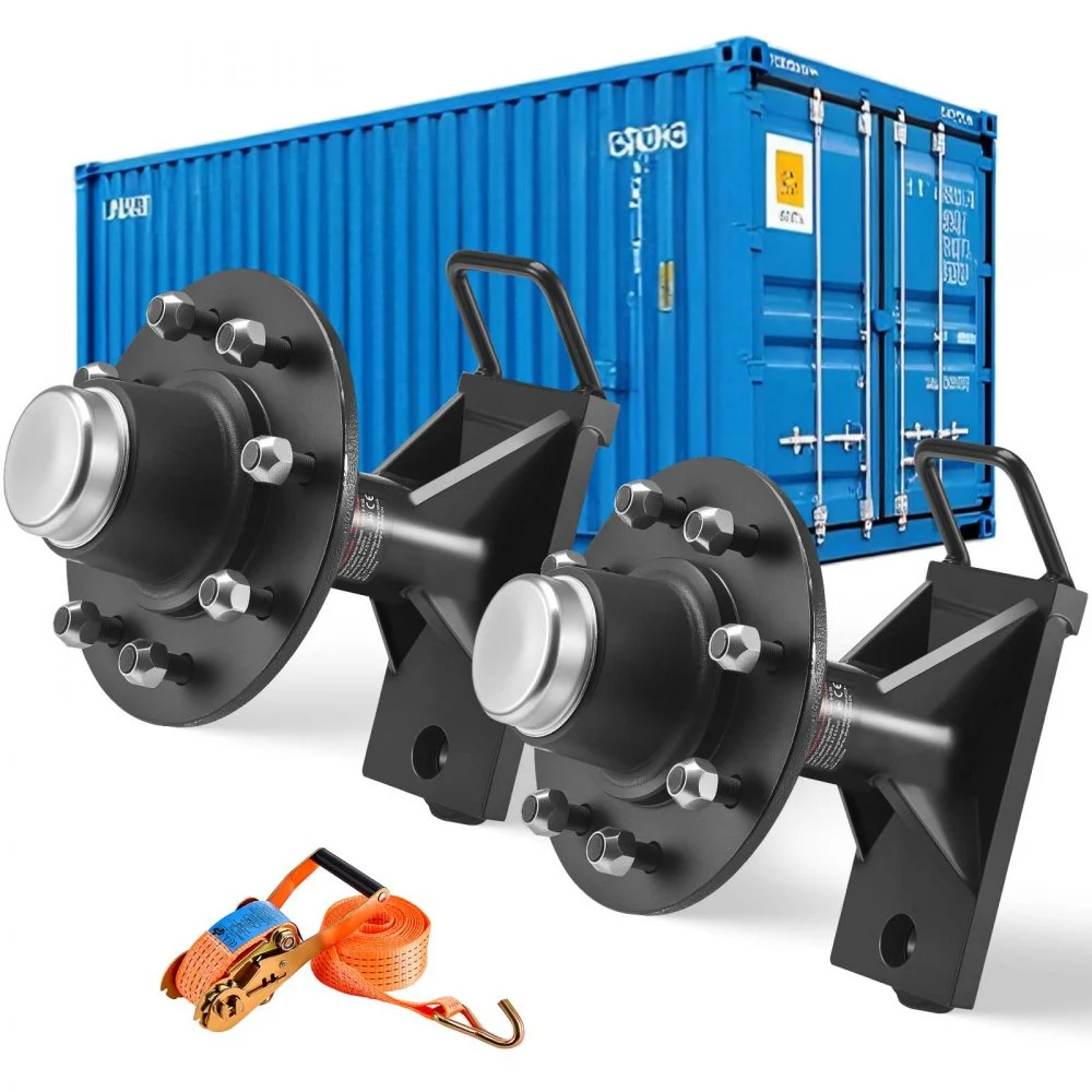 Summer Sale

        
               VEVOR Shipping Container Wheels 8-Lug Wheels Kit, Heavy Duty Shipping Container Axle with Ratchet Tie Down-Moves 20 ft - 40 ft, Secure Transport for Dock, Warehouse, Construction Site, Black