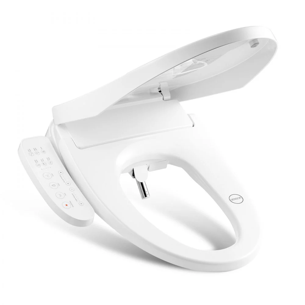 VEVOR Elongated Bidet Toilet Seat, Side Arm Control Smart Toilet Seat for Existing Toilets, Electric Bidet Toilet Seat with Slow Close, Night Light, Self Cleaning, Air Dryer, Easy Installation, White
