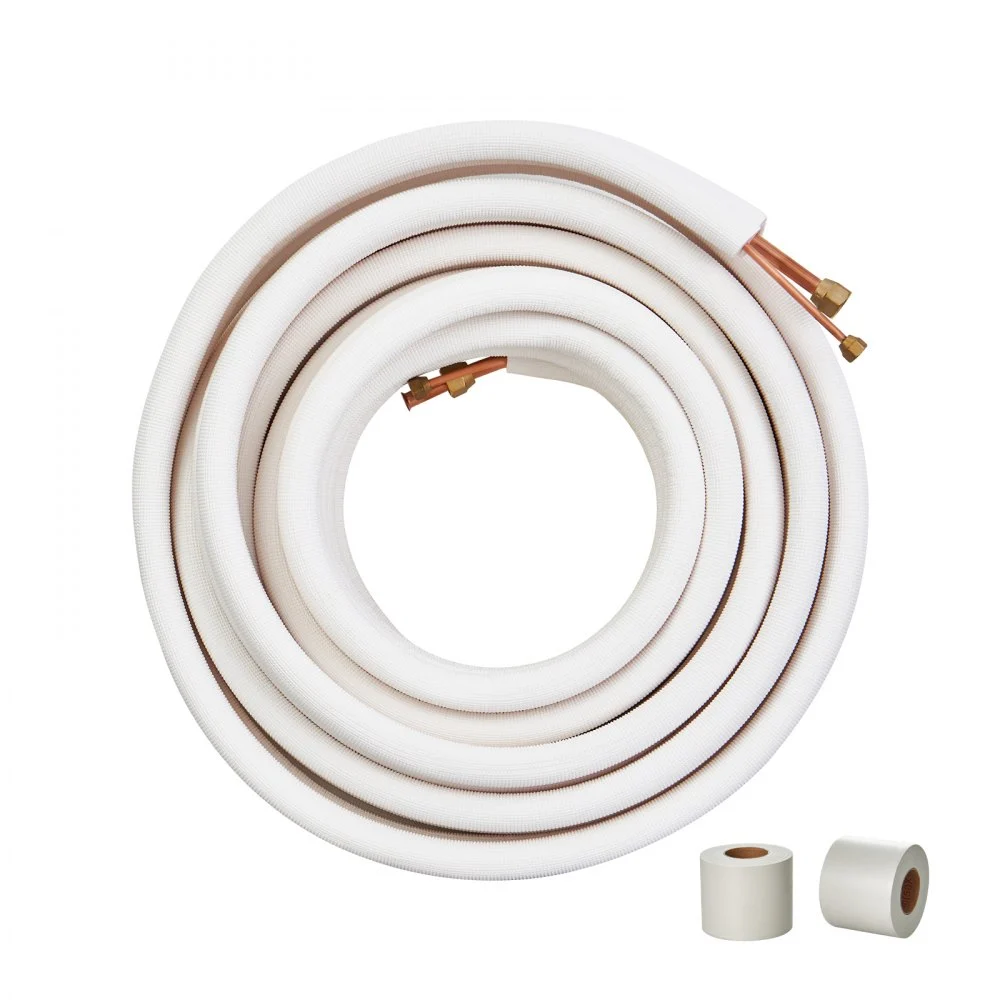 Summer Sale
VEVOR 50FT Mini Split Line Set, 1/4" & 1/2" O.D Copper Pipes Tubing and Triple-Layer Insulation, for Mini Split Air Conditioning Refrigerant or Heating Pump Equipment & HVAC with Wrapping Strips.