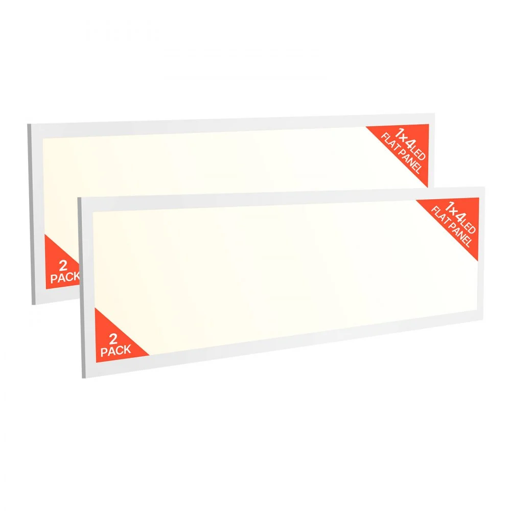 VEVOR 1x4 FT LED Flat Panel Light, 5700 LM, Flush Mount LED Drop Ceiling Lighting Fixture with 3 Color Selectable 3000K/4000K/5000K, 25W/30W/40W, 0-10V Dimmable, Ultra Slim for Home Kitchen, 2 Pack