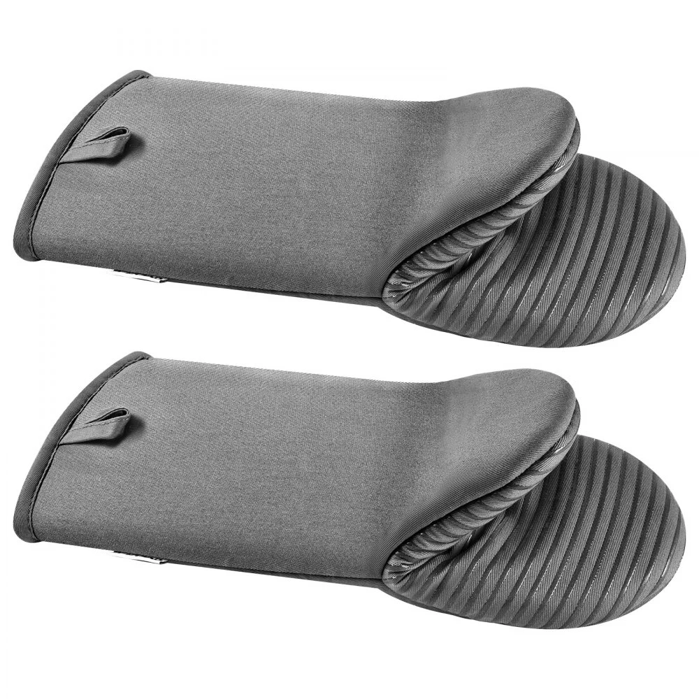 VEVOR Oven Mitts, Mini Oven Mitt Set with Non-Slip Silicone Strips, High Heat Resistant to 500℉, Lightweight Cotton Baking Mitts 13.07 x 6.1 inch with 2 No-Marks Hooks for Home, Kitchen, 2 Piece