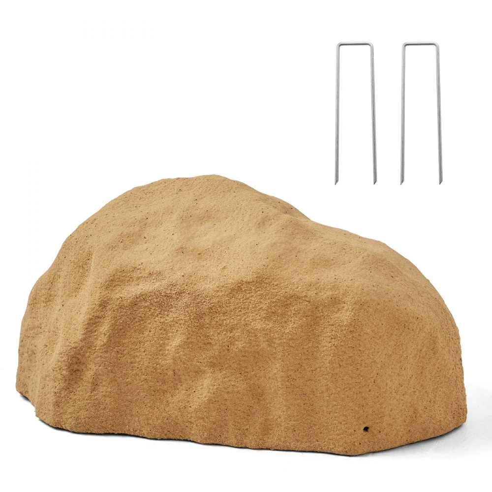 VEVOR Faux Rock Cover, Outdoor Fake Rock Well Pump Cover, Realistic Natural Texture, Lightweight & Weather-Resistant Artificial Boulder for Landscaping Garden Yard Décor, Sand Yellow, Small Size