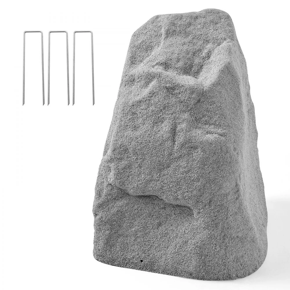 VEVOR Faux Rock Cover, Outdoor Fake Landscape Rock Well Pump Cover, Realistic Appearance & Seamless Design, Lightweight & Weather-Resistant Artificial Boulder for Garden Yard Décor, Grey, Medium Size