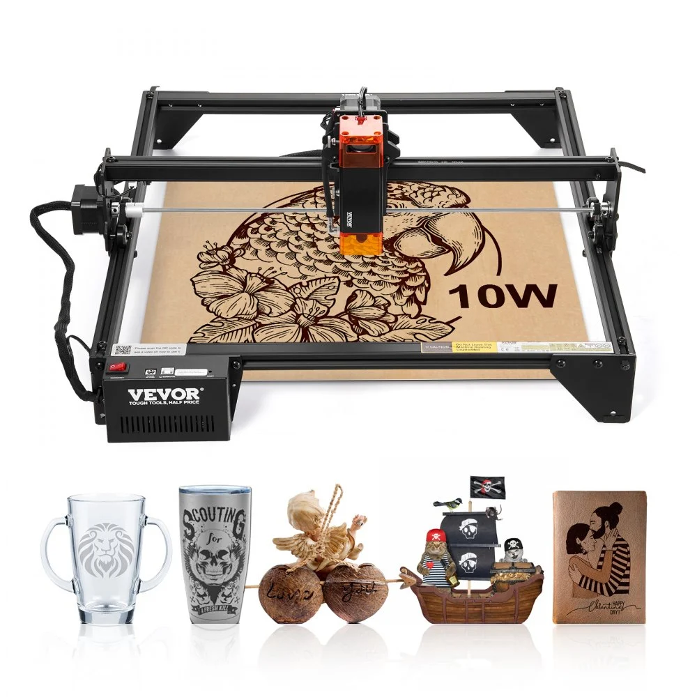 Summer Sale
VEVOR Laser Engraver, 10W Output, Laser Engraving Cutter Machine, 14.9 x 15.7 in/38 x 40 cm Working Area, 10000 mm/min Movement Speed, Compressed Spot with Eye Protection, for Wood, Certain Metal