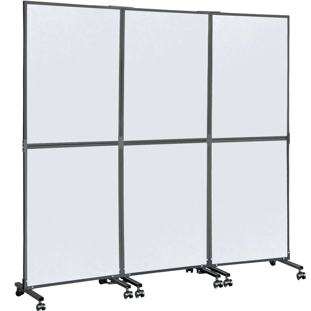 VEVOR Acoustic Room Divider 72" x 66" Office Partition Panel 3 Pack Office Divider Wall Cool Gray Office Dividers Partition Wall Polyester & 45 Steel Cubicle Wall Reduce Noise and Visual Distraction