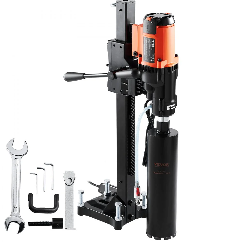 Summer Sale
VEVOR Diamond Core Drilling Machine, 8in Wet&Dry Concrete Core Drill Rig with Stand, 750RPM Speed & 1-1/4" 5/8" Thread & Lifting Handle, 8in Drilling Diameter for Concrete Brick Block Stone, 2500W